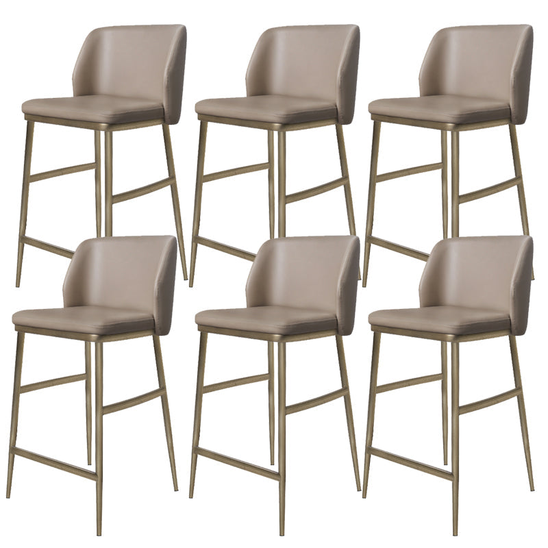 Glam Bar Stool Low Back Leather Counter Stool for Living Room 6 Piece Set Clearhalo 'Bar Furniture' 'Bar Stools' 'bar_stools' 'furn' 'furn_bar_stools' 'Furniture' 'Kitchen & Dining Furniture' 6661428