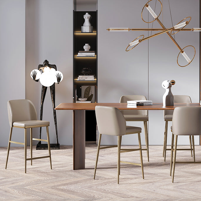 Glam Bar Stool Low Back Leather Counter Stool for Living Room Clearhalo 'Bar Furniture' 'Bar Stools' 'bar_stools' 'furn' 'furn_bar_stools' 'Furniture' 'Kitchen & Dining Furniture' 6661435