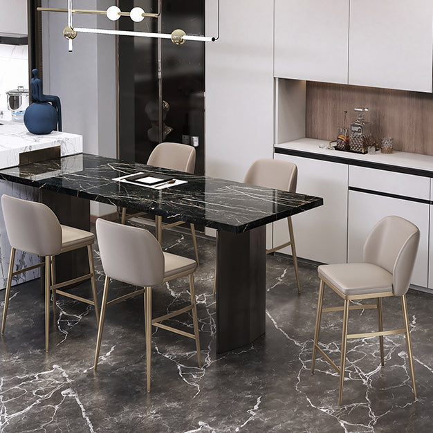 Glam Bar Stool Low Back Leather Counter Stool for Living Room Clearhalo 'Bar Furniture' 'Bar Stools' 'bar_stools' 'furn' 'furn_bar_stools' 'Furniture' 'Kitchen & Dining Furniture' 6661436