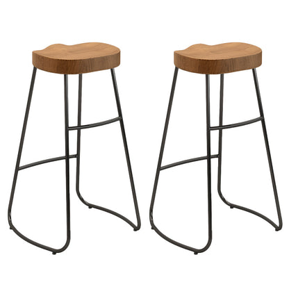 Contemporary Backless Dining Stools Wood Bar Stools with Footrest 2 Piece Set Clearhalo 'Bar Furniture' 'Bar Stools' 'bar_stools' 'furn' 'furn_bar_stools' 'Furniture' 'Kitchen & Dining Furniture' 6661440