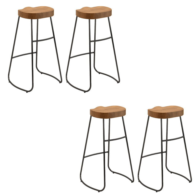 Contemporary Backless Dining Stools Wood Bar Stools with Footrest 4 Piece Set Clearhalo 'Bar Furniture' 'Bar Stools' 'bar_stools' 'furn' 'furn_bar_stools' 'Furniture' 'Kitchen & Dining Furniture' 6661442