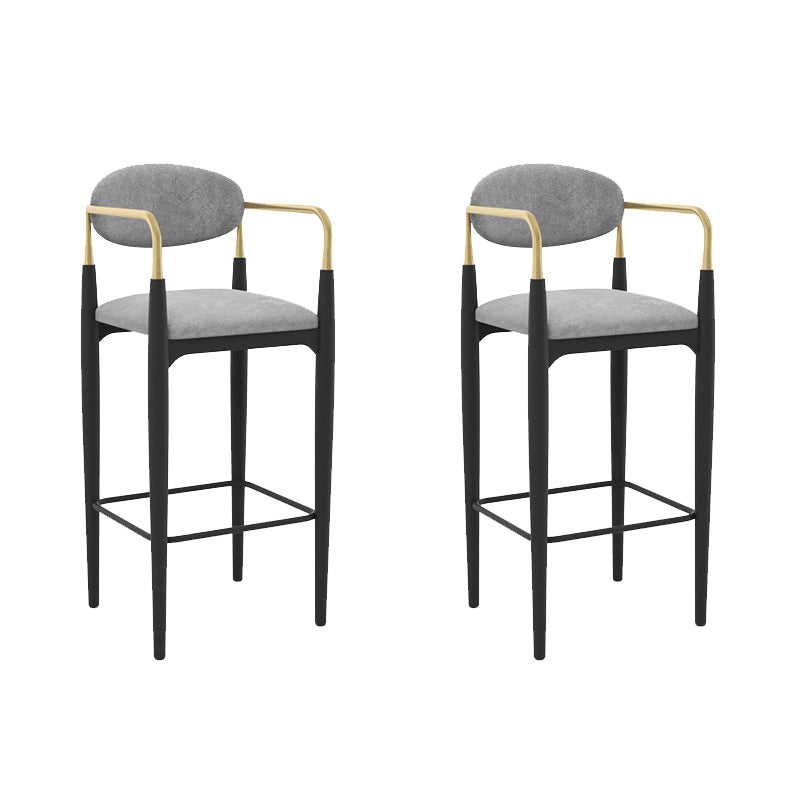 Contemporary Kitchen Dining Arm Chair Upholstered Dining Chair in Grey