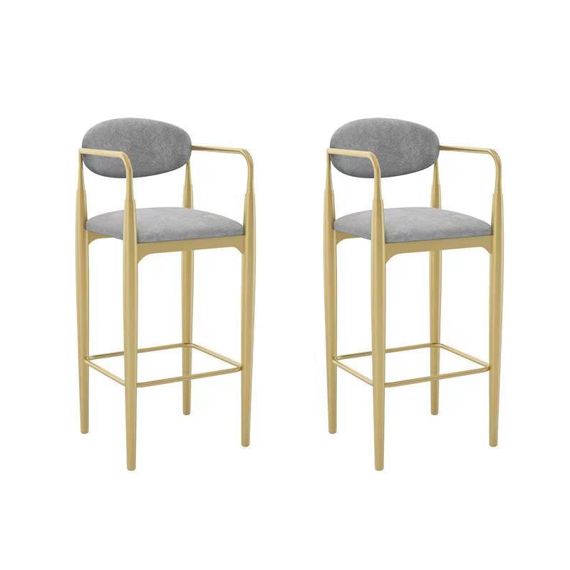 Contemporary Kitchen Dining Arm Chair Upholstered Dining Chair in Grey