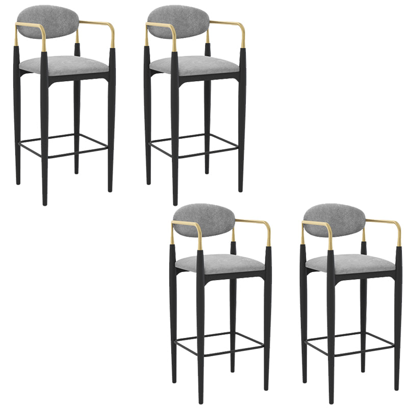 Contemporary Kitchen Dining Arm Chair Upholstered Dining Chair in Grey