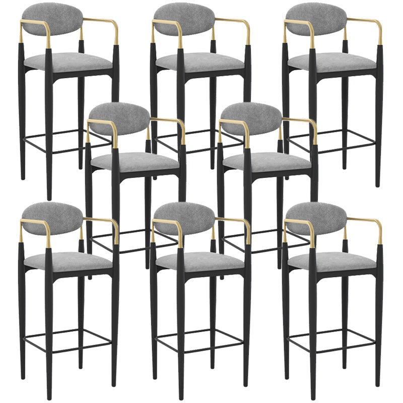 Contemporary Kitchen Dining Arm Chair Upholstered Dining Chair in Grey