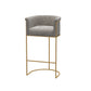 Glam Style Bar Stool Armed Upholstered Bar Stool for Dining Room Gray 1 Piece Clearhalo 'Bar Furniture' 'Bar Stools' 'bar_stools' 'furn' 'furn_bar_stools' 'Furniture' 'Kitchen & Dining Furniture' 6661487