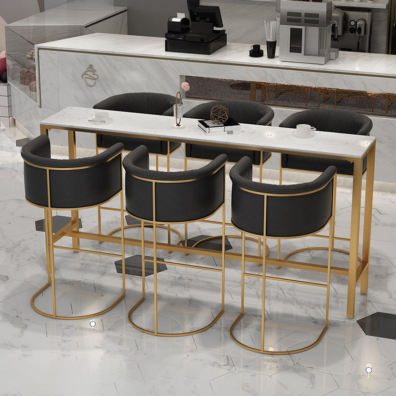Glam Style Bar Stool Armed Upholstered Bar Stool for Dining Room Clearhalo 'Bar Furniture' 'Bar Stools' 'bar_stools' 'furn' 'furn_bar_stools' 'Furniture' 'Kitchen & Dining Furniture' 6661489