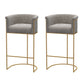 Glam Style Bar Stool Armed Upholstered Bar Stool for Dining Room Gray 2 Piece Set Clearhalo 'Bar Furniture' 'Bar Stools' 'bar_stools' 'furn' 'furn_bar_stools' 'Furniture' 'Kitchen & Dining Furniture' 6661494