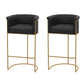 Glam Style Bar Stool Armed Upholstered Bar Stool for Dining Room Black 2 Piece Set Clearhalo 'Bar Furniture' 'Bar Stools' 'bar_stools' 'furn' 'furn_bar_stools' 'Furniture' 'Kitchen & Dining Furniture' 6661499