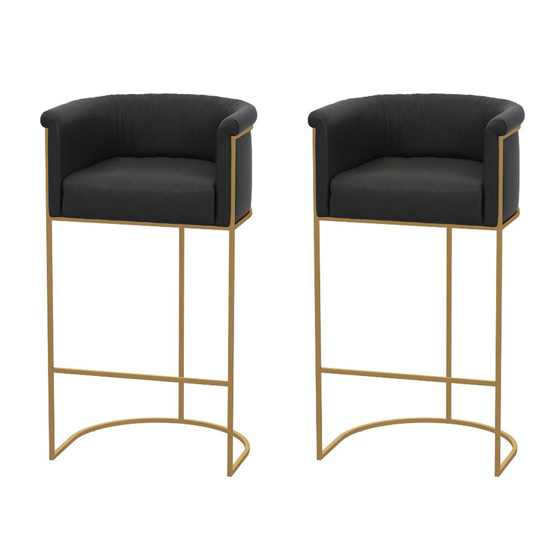 Glam Style Bar Stool Armed Upholstered Bar Stool for Dining Room Black 2 Piece Set Clearhalo 'Bar Furniture' 'Bar Stools' 'bar_stools' 'furn' 'furn_bar_stools' 'Furniture' 'Kitchen & Dining Furniture' 6661499