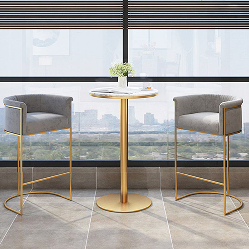 Glam Style Bar Stool Armed Upholstered Bar Stool for Dining Room Clearhalo 'Bar Furniture' 'Bar Stools' 'bar_stools' 'furn' 'furn_bar_stools' 'Furniture' 'Kitchen & Dining Furniture' 6661500