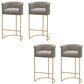 Glam Style Bar Stool Armed Upholstered Bar Stool for Dining Room Gray 4 Piece Set Clearhalo 'Bar Furniture' 'Bar Stools' 'bar_stools' 'furn' 'furn_bar_stools' 'Furniture' 'Kitchen & Dining Furniture' 6661502