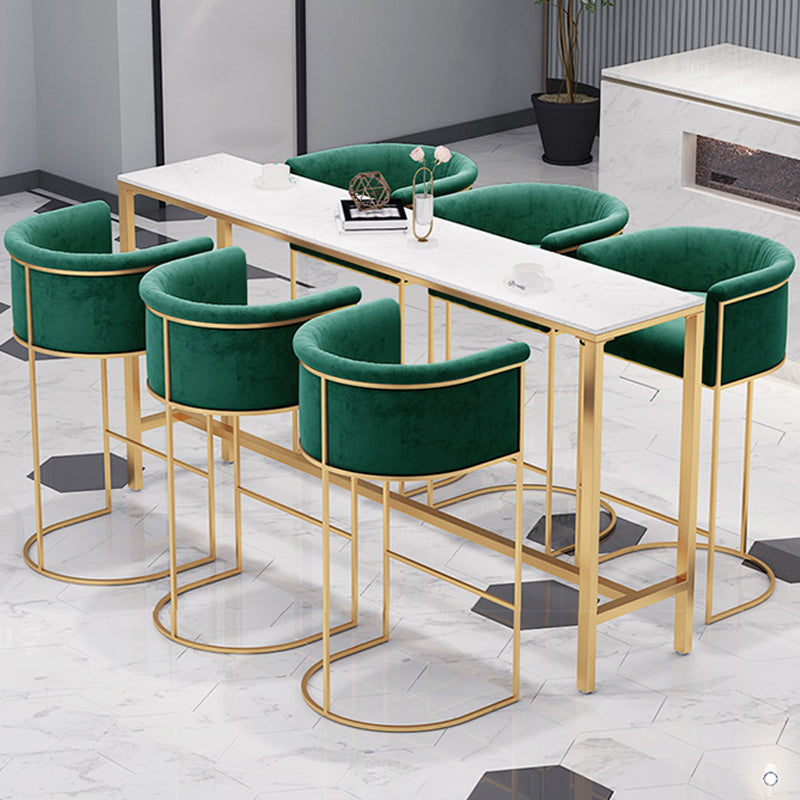 Glam Style Bar Stool Armed Upholstered Bar Stool for Dining Room Clearhalo 'Bar Furniture' 'Bar Stools' 'bar_stools' 'furn' 'furn_bar_stools' 'Furniture' 'Kitchen & Dining Furniture' 6661504