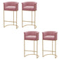 Glam Style Bar Stool Armed Upholstered Bar Stool for Dining Room Pink 4 Piece Set Clearhalo 'Bar Furniture' 'Bar Stools' 'bar_stools' 'furn' 'furn_bar_stools' 'Furniture' 'Kitchen & Dining Furniture' 6661505