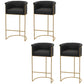 Glam Style Bar Stool Armed Upholstered Bar Stool for Dining Room Black 4 Piece Set Clearhalo 'Bar Furniture' 'Bar Stools' 'bar_stools' 'furn' 'furn_bar_stools' 'Furniture' 'Kitchen & Dining Furniture' 6661507