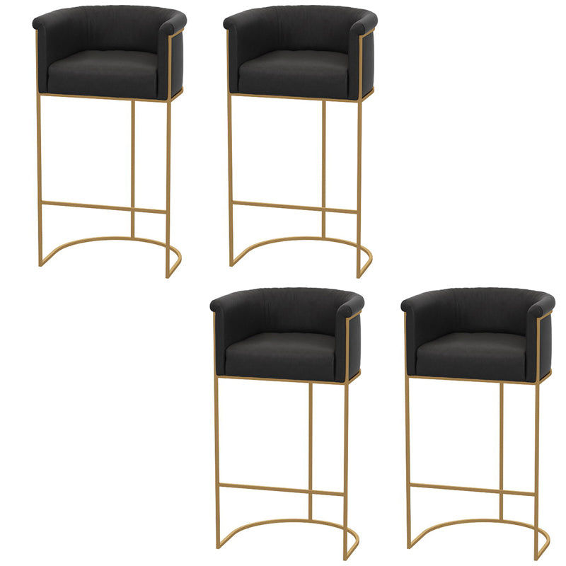 Glam Style Bar Stool Armed Upholstered Bar Stool for Dining Room Black 4 Piece Set Clearhalo 'Bar Furniture' 'Bar Stools' 'bar_stools' 'furn' 'furn_bar_stools' 'Furniture' 'Kitchen & Dining Furniture' 6661507