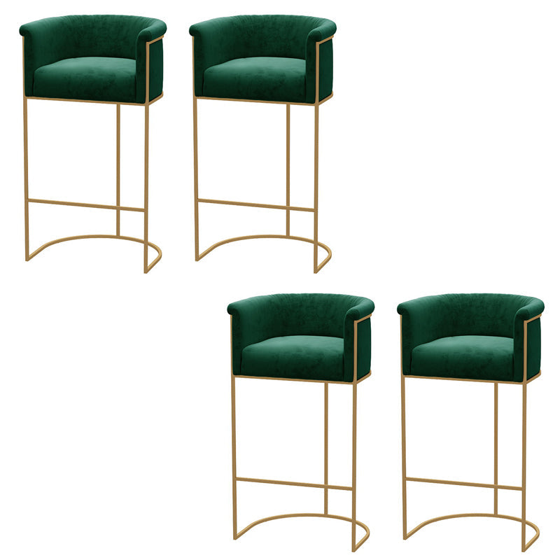 Glam Style Bar Stool Armed Upholstered Bar Stool for Dining Room Green 4 Piece Set Clearhalo 'Bar Furniture' 'Bar Stools' 'bar_stools' 'furn' 'furn_bar_stools' 'Furniture' 'Kitchen & Dining Furniture' 6661509