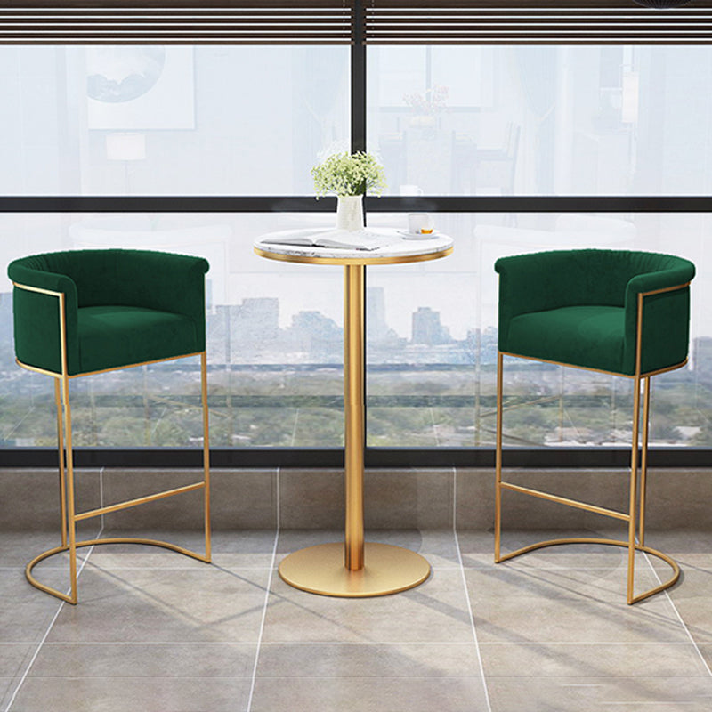Glam Style Bar Stool Armed Upholstered Bar Stool for Dining Room Clearhalo 'Bar Furniture' 'Bar Stools' 'bar_stools' 'furn' 'furn_bar_stools' 'Furniture' 'Kitchen & Dining Furniture' 6661510