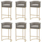 Glam Style Bar Stool Armed Upholstered Bar Stool for Dining Room Gray 6 Piece Set Clearhalo 'Bar Furniture' 'Bar Stools' 'bar_stools' 'furn' 'furn_bar_stools' 'Furniture' 'Kitchen & Dining Furniture' 6661511