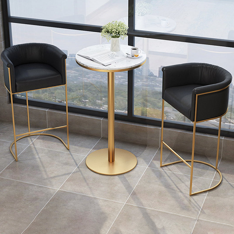 Glam Style Bar Stool Armed Upholstered Bar Stool for Dining Room Clearhalo 'Bar Furniture' 'Bar Stools' 'bar_stools' 'furn' 'furn_bar_stools' 'Furniture' 'Kitchen & Dining Furniture' 6661512