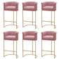 Glam Style Bar Stool Armed Upholstered Bar Stool for Dining Room Pink 6 Piece Set Clearhalo 'Bar Furniture' 'Bar Stools' 'bar_stools' 'furn' 'furn_bar_stools' 'Furniture' 'Kitchen & Dining Furniture' 6661513