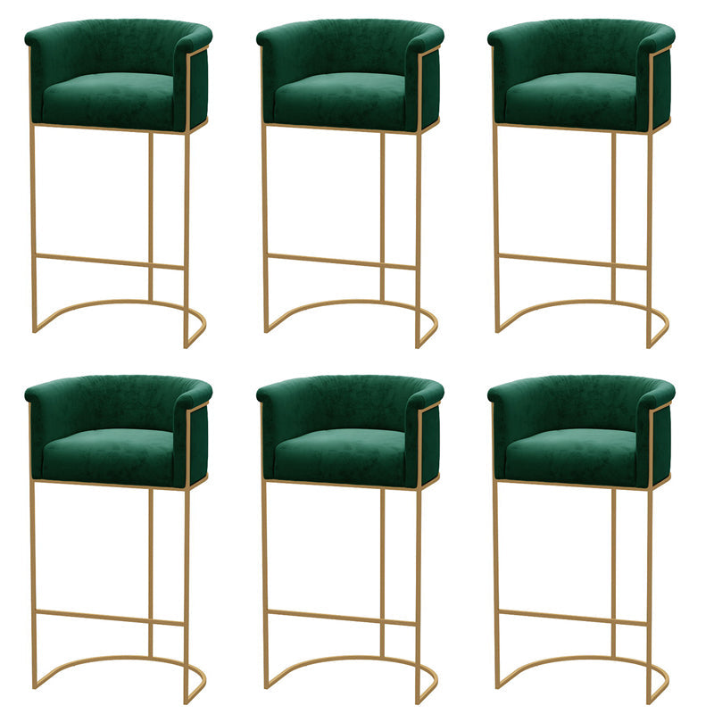 Glam Style Bar Stool Armed Upholstered Bar Stool for Dining Room Green 6 Piece Set Clearhalo 'Bar Furniture' 'Bar Stools' 'bar_stools' 'furn' 'furn_bar_stools' 'Furniture' 'Kitchen & Dining Furniture' 6661516