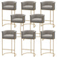 Glam Style Bar Stool Armed Upholstered Bar Stool for Dining Room Gray 8 Piece Set Clearhalo 'Bar Furniture' 'Bar Stools' 'bar_stools' 'furn' 'furn_bar_stools' 'Furniture' 'Kitchen & Dining Furniture' 6661517