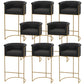 Glam Style Bar Stool Armed Upholstered Bar Stool for Dining Room Black 8 Piece Set Clearhalo 'Bar Furniture' 'Bar Stools' 'bar_stools' 'furn' 'furn_bar_stools' 'Furniture' 'Kitchen & Dining Furniture' 6661519