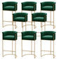 Glam Style Bar Stool Armed Upholstered Bar Stool for Dining Room Green 8 Piece Set Clearhalo 'Bar Furniture' 'Bar Stools' 'bar_stools' 'furn' 'furn_bar_stools' 'Furniture' 'Kitchen & Dining Furniture' 6661520