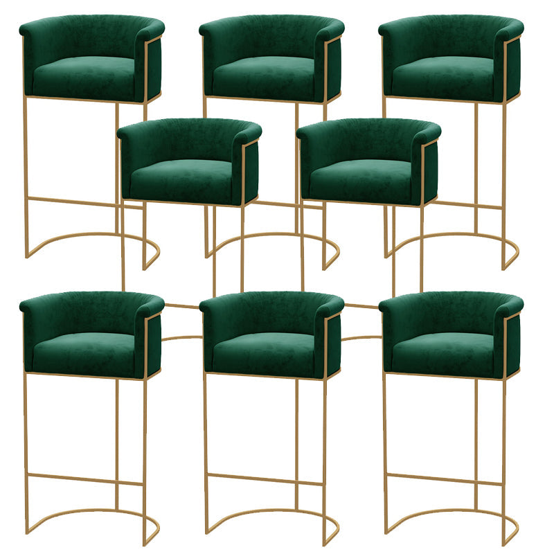 Glam Style Bar Stool Armed Upholstered Bar Stool for Dining Room Green 8 Piece Set Clearhalo 'Bar Furniture' 'Bar Stools' 'bar_stools' 'furn' 'furn_bar_stools' 'Furniture' 'Kitchen & Dining Furniture' 6661520