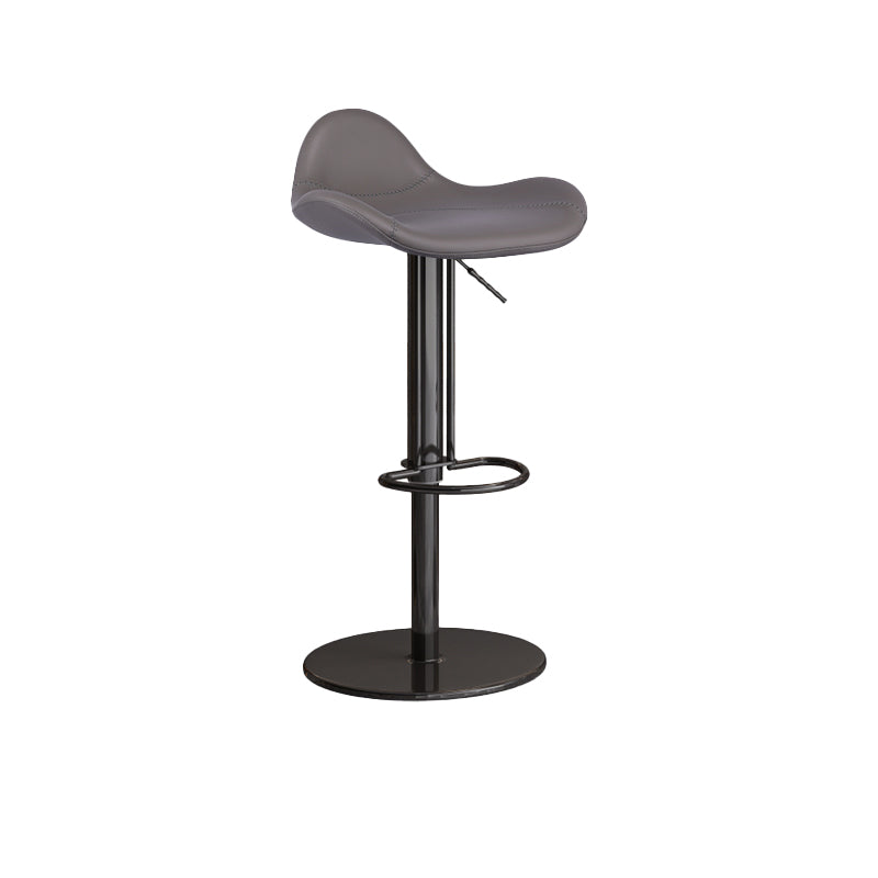 Industrial Adjustable Bar Stool Leather Backrest Counter Stool for Bristol Black Gray 1 Piece Clearhalo 'Bar Furniture' 'Bar Stools' 'bar_stools' 'furn' 'furn_bar_stools' 'Furniture' 'Kitchen & Dining Furniture' 6661525
