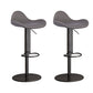 Industrial Adjustable Bar Stool Leather Backrest Counter Stool for Bristol Black Gray 2 Piece Set Clearhalo 'Bar Furniture' 'Bar Stools' 'bar_stools' 'furn' 'furn_bar_stools' 'Furniture' 'Kitchen & Dining Furniture' 6661532