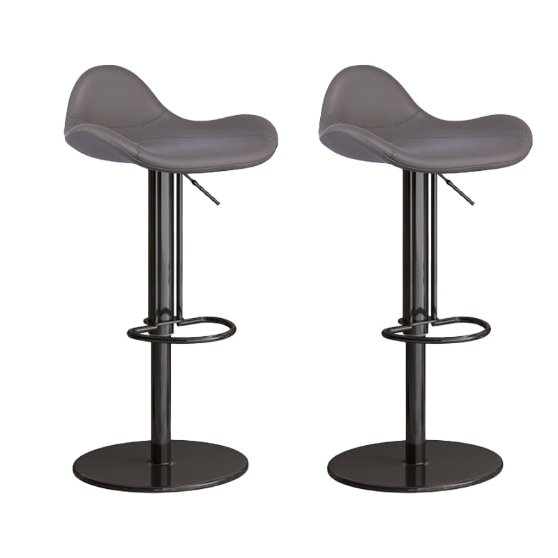Industrial Adjustable Bar Stool Leather Backrest Counter Stool for Bristol Black Gray 2 Piece Set Clearhalo 'Bar Furniture' 'Bar Stools' 'bar_stools' 'furn' 'furn_bar_stools' 'Furniture' 'Kitchen & Dining Furniture' 6661532