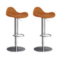 Industrial Adjustable Bar Stool Leather Backrest Counter Stool for Bristol Silver Orange 2 Piece Set Clearhalo 'Bar Furniture' 'Bar Stools' 'bar_stools' 'furn' 'furn_bar_stools' 'Furniture' 'Kitchen & Dining Furniture' 6661535