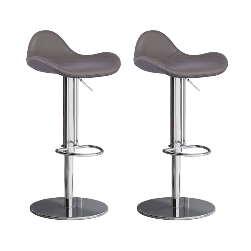 Industrial Adjustable Bar Stool Leather Backrest Counter Stool for Bristol Silver Gray 2 Piece Set Clearhalo 'Bar Furniture' 'Bar Stools' 'bar_stools' 'furn' 'furn_bar_stools' 'Furniture' 'Kitchen & Dining Furniture' 6661537