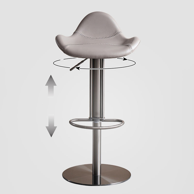 Industrial Adjustable Bar Stool Leather Backrest Counter Stool for Bristol Clearhalo 'Bar Furniture' 'Bar Stools' 'bar_stools' 'furn' 'furn_bar_stools' 'Furniture' 'Kitchen & Dining Furniture' 6661538