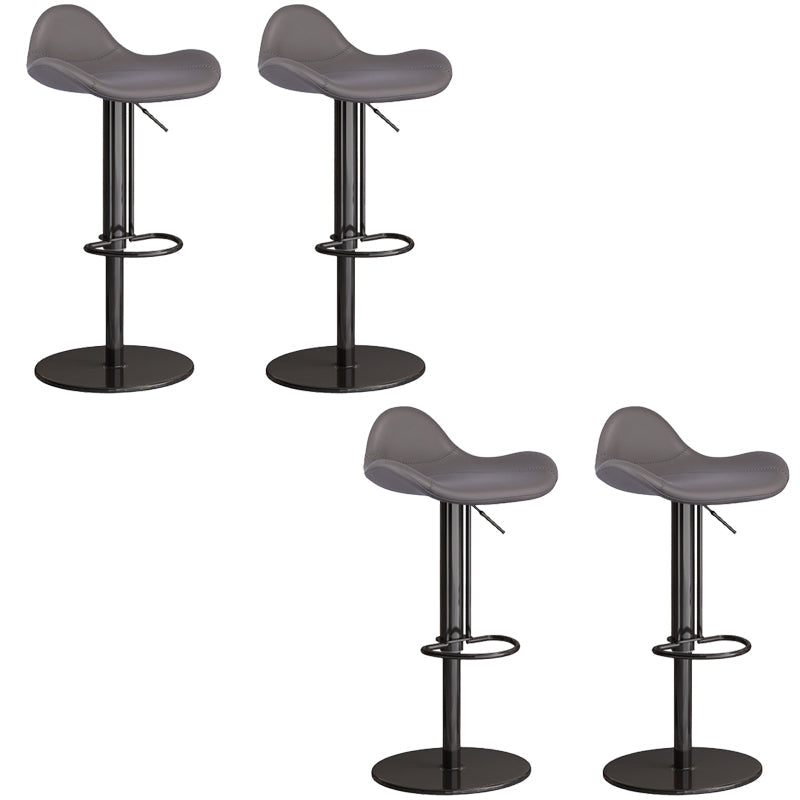 Industrial Adjustable Bar Stool Leather Backrest Counter Stool for Bristol Black Gray 4 Piece Set Clearhalo 'Bar Furniture' 'Bar Stools' 'bar_stools' 'furn' 'furn_bar_stools' 'Furniture' 'Kitchen & Dining Furniture' 6661541
