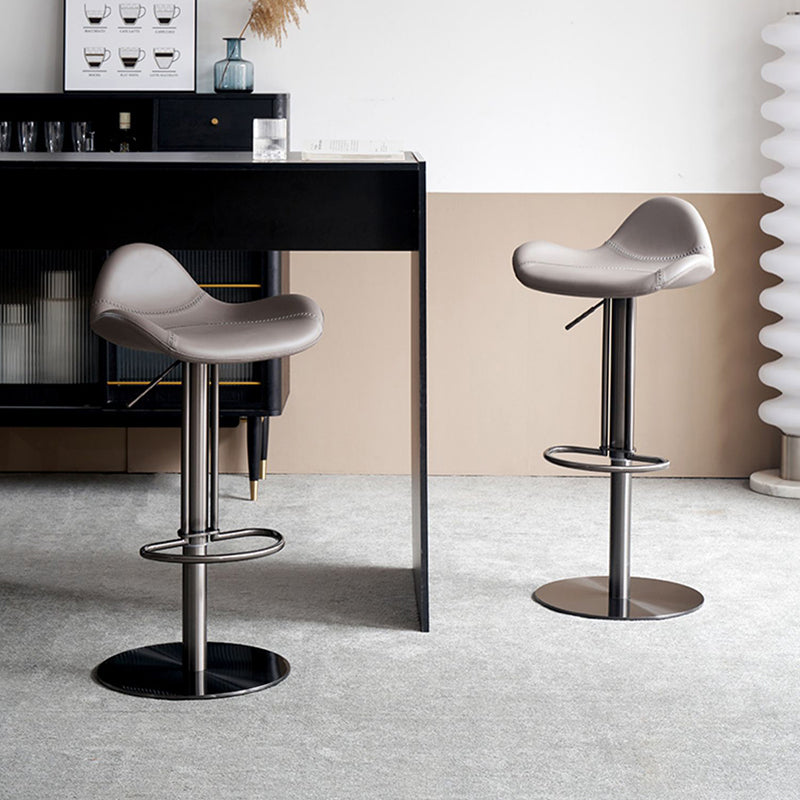 Industrial Adjustable Bar Stool Leather Backrest Counter Stool for Bristol Clearhalo 'Bar Furniture' 'Bar Stools' 'bar_stools' 'furn' 'furn_bar_stools' 'Furniture' 'Kitchen & Dining Furniture' 6661542