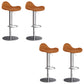 Industrial Adjustable Bar Stool Leather Backrest Counter Stool for Bristol Silver Orange 4 Piece Set Clearhalo 'Bar Furniture' 'Bar Stools' 'bar_stools' 'furn' 'furn_bar_stools' 'Furniture' 'Kitchen & Dining Furniture' 6661543