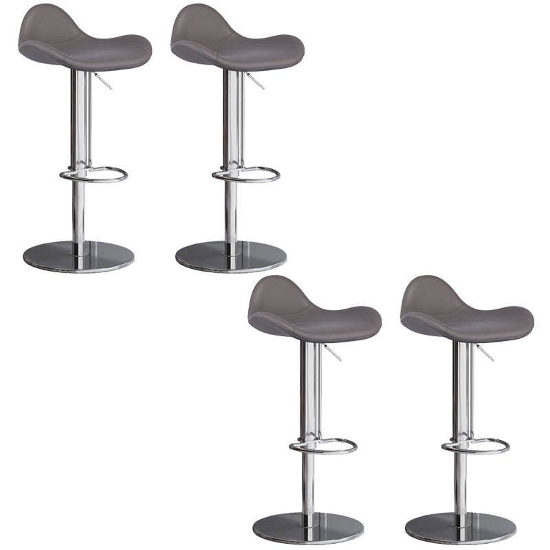 Industrial Adjustable Bar Stool Leather Backrest Counter Stool for Bristol Silver Gray 4 Piece Set Clearhalo 'Bar Furniture' 'Bar Stools' 'bar_stools' 'furn' 'furn_bar_stools' 'Furniture' 'Kitchen & Dining Furniture' 6661545