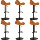Industrial Adjustable Bar Stool Leather Backrest Counter Stool for Bristol Black Orange 6 Piece Set Clearhalo 'Bar Furniture' 'Bar Stools' 'bar_stools' 'furn' 'furn_bar_stools' 'Furniture' 'Kitchen & Dining Furniture' 6661546