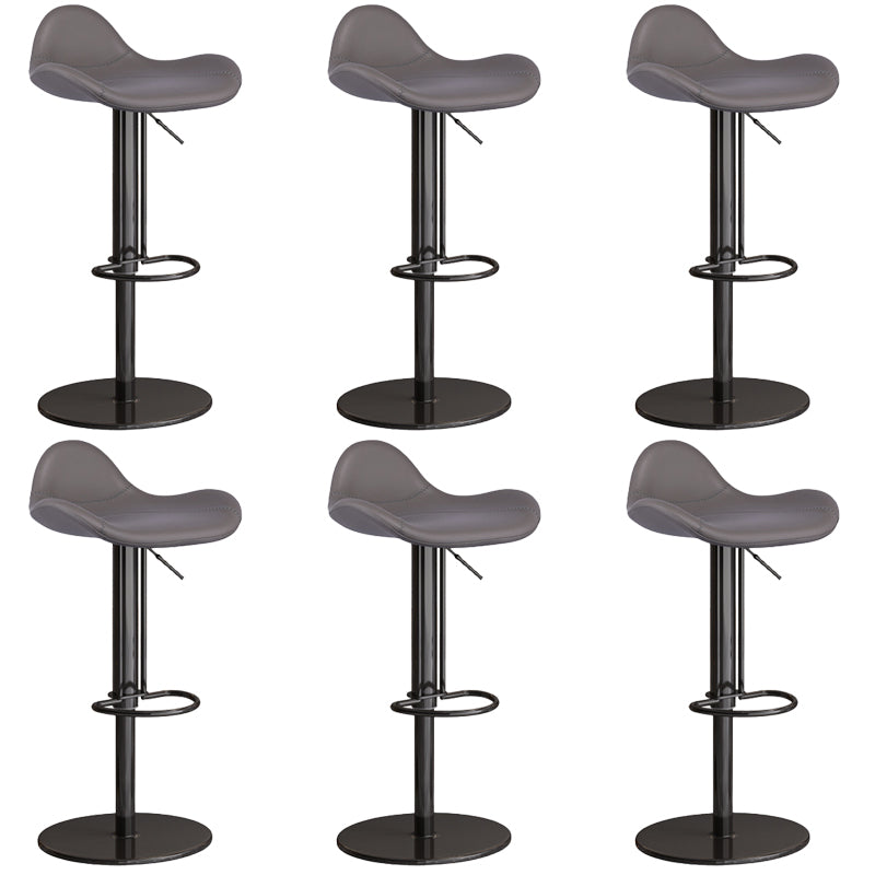 Industrial Adjustable Bar Stool Leather Backrest Counter Stool for Bristol Black Gray 6 Piece Set Clearhalo 'Bar Furniture' 'Bar Stools' 'bar_stools' 'furn' 'furn_bar_stools' 'Furniture' 'Kitchen & Dining Furniture' 6661549