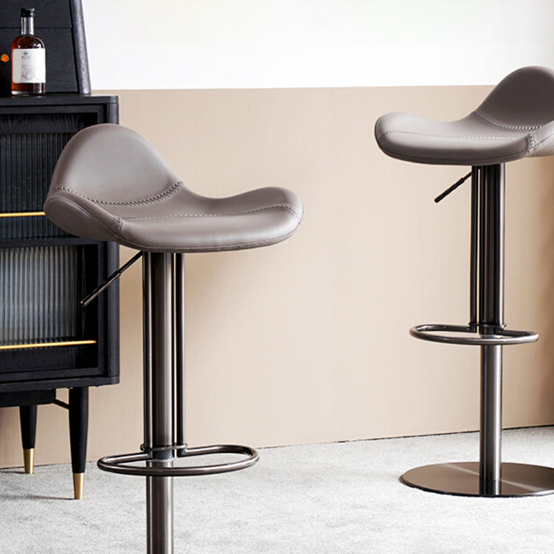 Industrial Adjustable Bar Stool Leather Backrest Counter Stool for Bristol Clearhalo 'Bar Furniture' 'Bar Stools' 'bar_stools' 'furn' 'furn_bar_stools' 'Furniture' 'Kitchen & Dining Furniture' 6661550