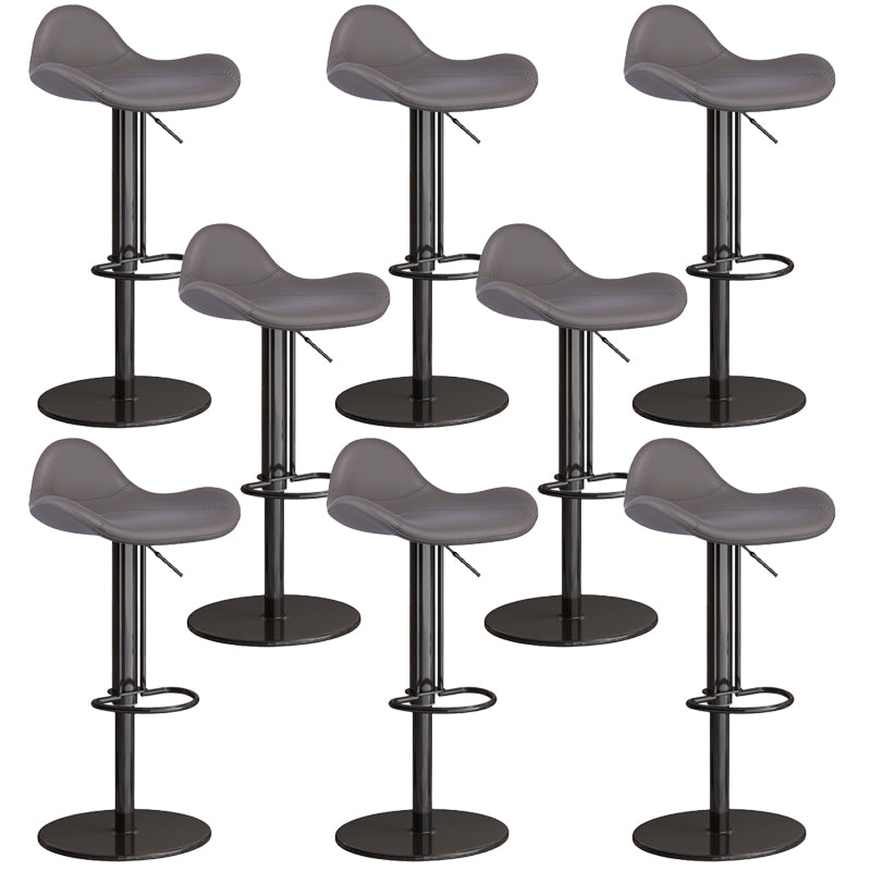 Industrial Adjustable Bar Stool Leather Backrest Counter Stool for Bristol Black Gray 8 Piece Set Clearhalo 'Bar Furniture' 'Bar Stools' 'bar_stools' 'furn' 'furn_bar_stools' 'Furniture' 'Kitchen & Dining Furniture' 6661554