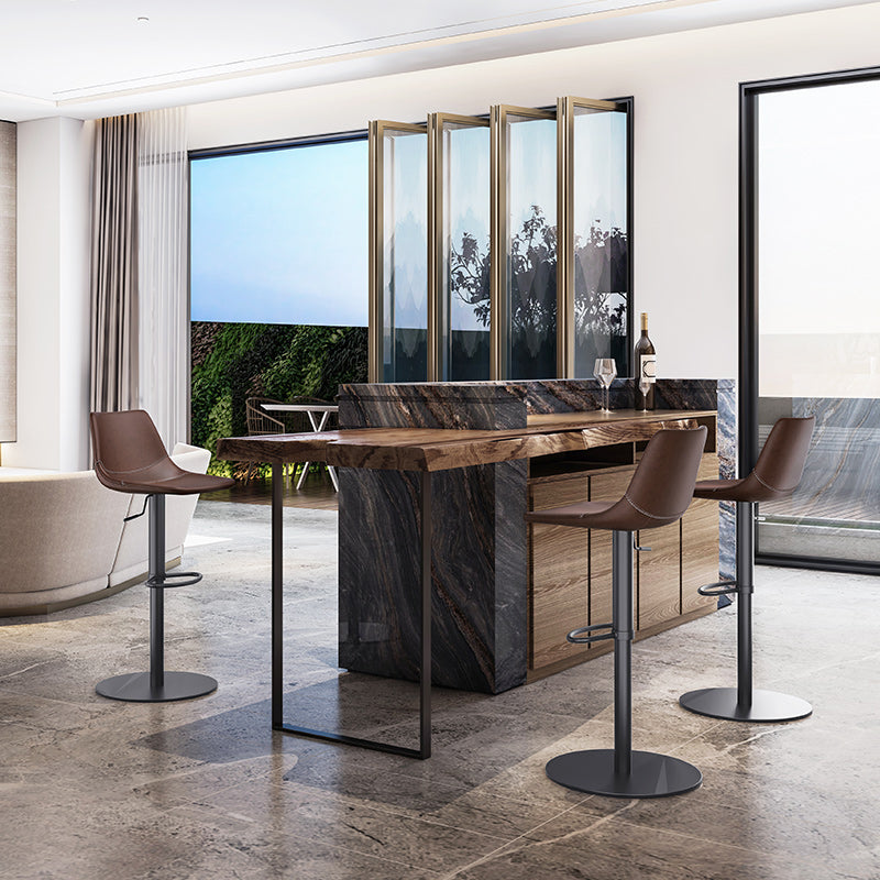 Industrial Leather Bar Stool Adjustable Backrest Bar Stool for Bristol Clearhalo 'Bar Furniture' 'Bar Stools' 'bar_stools' 'furn' 'furn_bar_stools' 'Furniture' 'Kitchen & Dining Furniture' 6661562