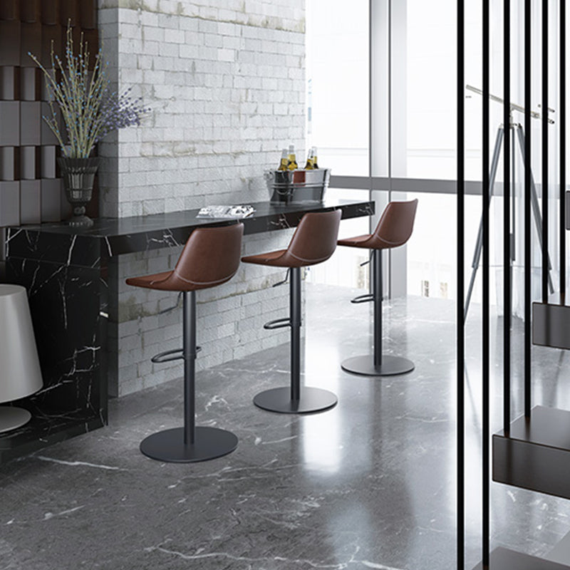 Industrial Leather Bar Stool Adjustable Backrest Bar Stool for Bristol Clearhalo 'Bar Furniture' 'Bar Stools' 'bar_stools' 'furn' 'furn_bar_stools' 'Furniture' 'Kitchen & Dining Furniture' 6661564