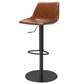 Industrial Leather Bar Stool Adjustable Backrest Bar Stool for Bristol Black Brown 1 Piece Clearhalo 'Bar Furniture' 'Bar Stools' 'bar_stools' 'furn' 'furn_bar_stools' 'Furniture' 'Kitchen & Dining Furniture' 6661569