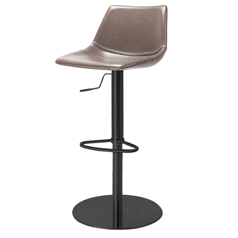 Industrial Leather Bar Stool Adjustable Backrest Bar Stool for Bristol Black Gray 1 Piece Clearhalo 'Bar Furniture' 'Bar Stools' 'bar_stools' 'furn' 'furn_bar_stools' 'Furniture' 'Kitchen & Dining Furniture' 6661571