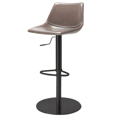 Industrial Leather Bar Stool Adjustable Backrest Bar Stool for Bristol Black Gray 1 Piece Clearhalo 'Bar Furniture' 'Bar Stools' 'bar_stools' 'furn' 'furn_bar_stools' 'Furniture' 'Kitchen & Dining Furniture' 6661571