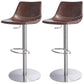 Industrial Leather Bar Stool Adjustable Backrest Bar Stool for Bristol Silver Dark Brown 2 Piece Set Clearhalo 'Bar Furniture' 'Bar Stools' 'bar_stools' 'furn' 'furn_bar_stools' 'Furniture' 'Kitchen & Dining Furniture' 6661575